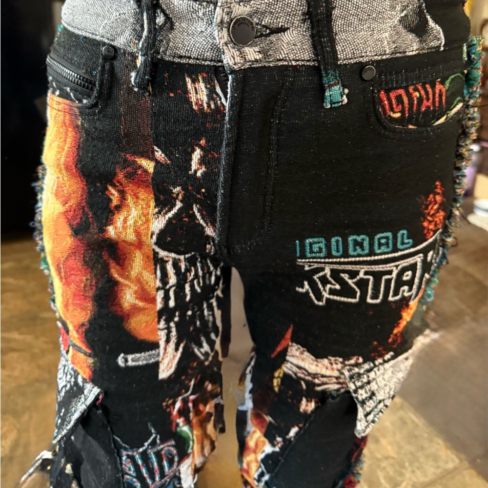 Rockstar Original Multicolor Patchwork Cargo Skin… - image 3